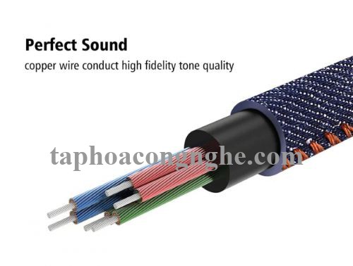 Ugreen 40401 0.5M màu Xanh Cáp âm thanh 2 đầu 3.5mm dương AV113 30040401